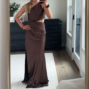 Elegant Brown Maxi Dress